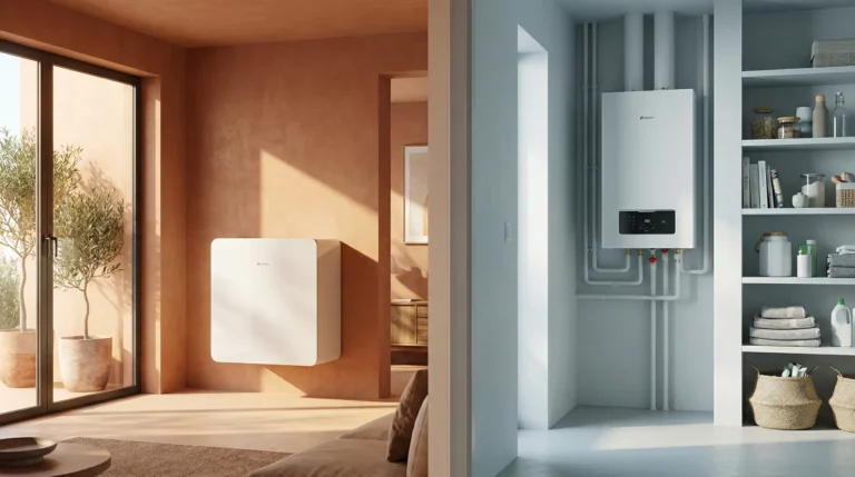 Comparatif pompe à chaleur et chaudière gaz dans un intérieur marseillais