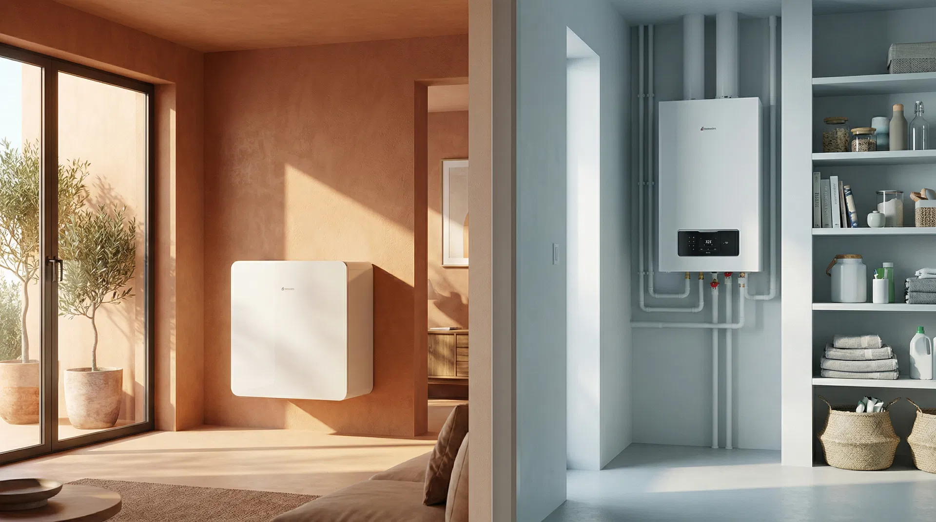 Comparatif pompe à chaleur et chaudière gaz dans un intérieur marseillais